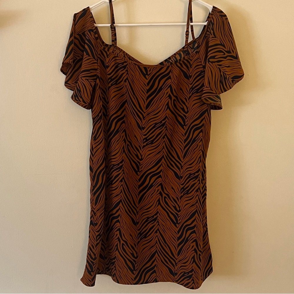 SHEIN Brown Zebra Print Dress size M